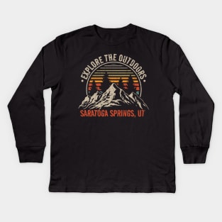 explore the outdoors saratoga springs Kids Long Sleeve T-Shirt